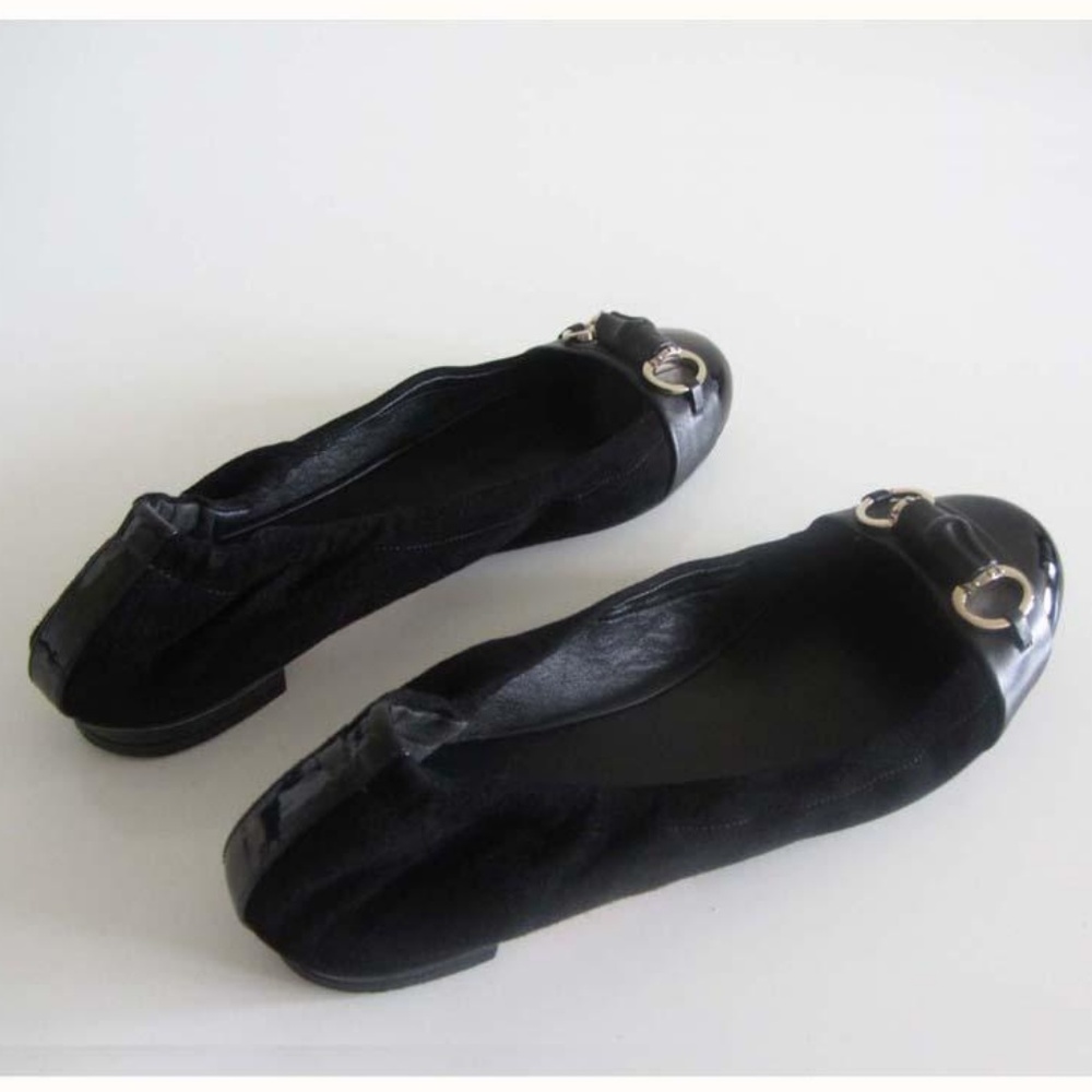 GUCCI Bamboo Horsebit blk patent/suede flats 37.5 - Picture 6 of 6